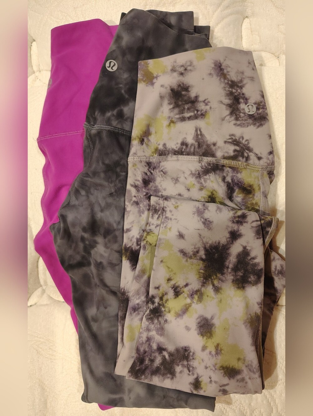 Lululemon Tie-Dye & Solid Legging 3 Pair BUNDLE! Size 4 -
